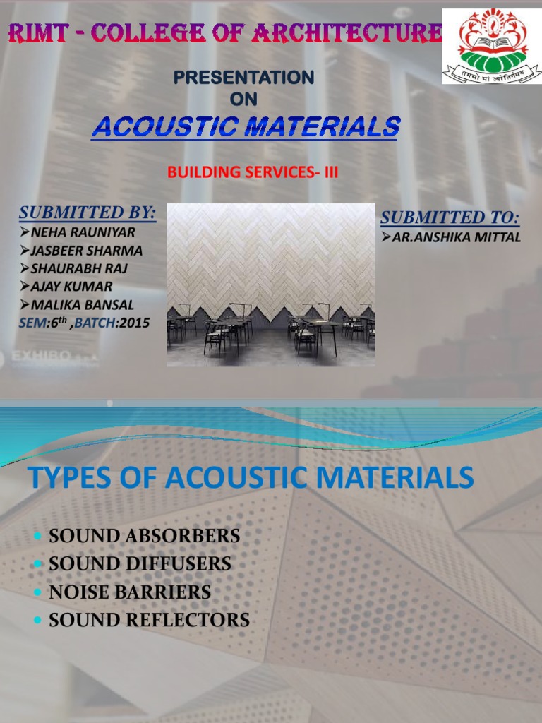 Types of Acoustic Materials Explained | PDF | Acoustics | Building ...