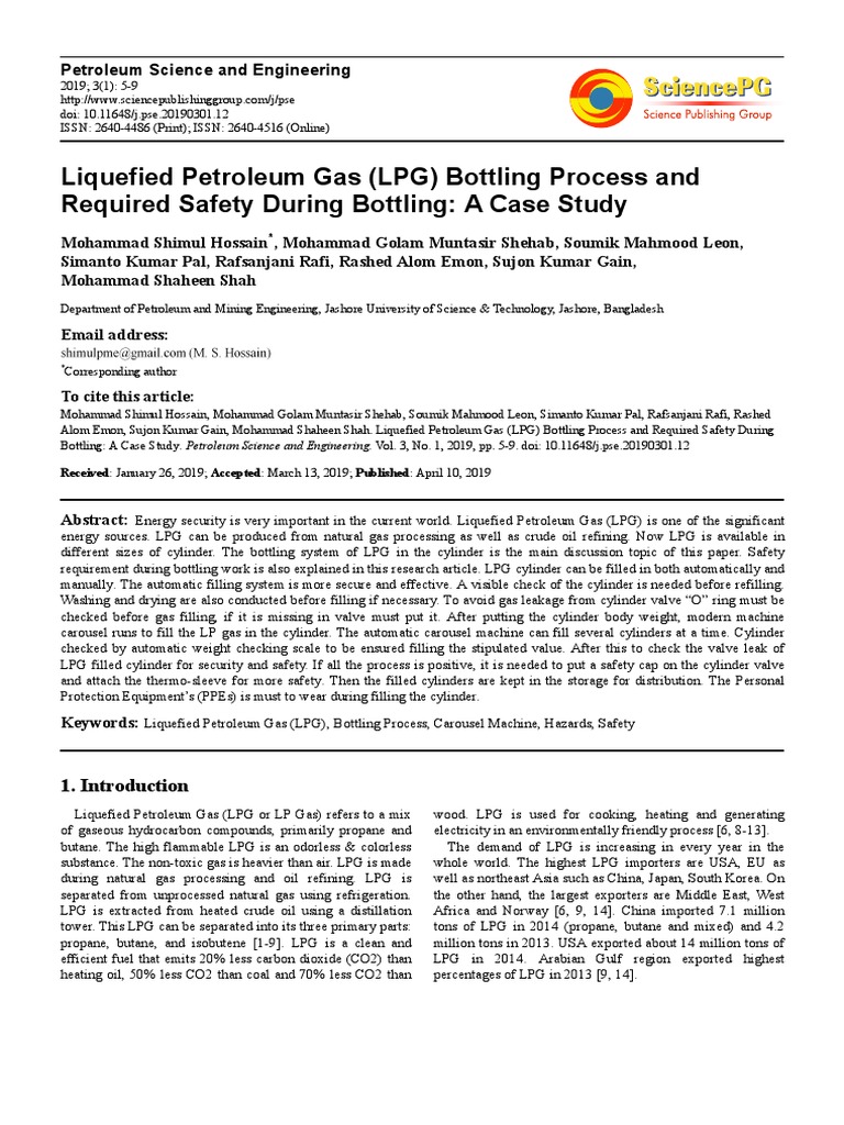 LPG Bottling Process and Safety Measures | PDF | Liquefied Petroleum ...