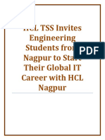 HCL TSS Invites Engineering Students From Nagpur To Start Their Global IT Career With HCL Nagpur