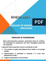 Rheology of suspensions and emulsions in pharmaceutical preparations