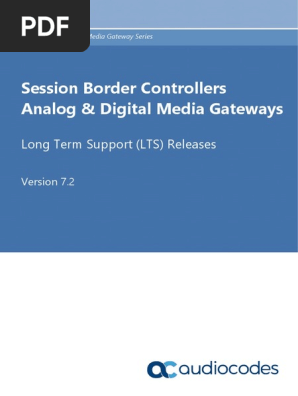 LTRT 27446 SBC Gateway Series Release Notes For Long Term Support Versions  72 | PDF | Session Initiation Protocol | Proxy Server