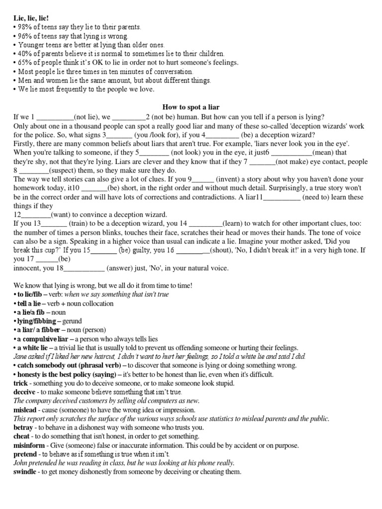 Lies | PDF | Lie | Deception