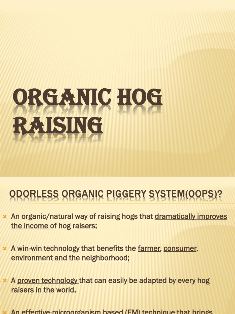 Organic Hog Raising Benefits | PDF | Broiler | Chicken