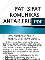 Sifat-Sifat Komunikasi Antar Pribadi