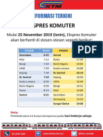 Jadual Baharu Ekpres Komuter Mulai 25 Nov 2019 PDF