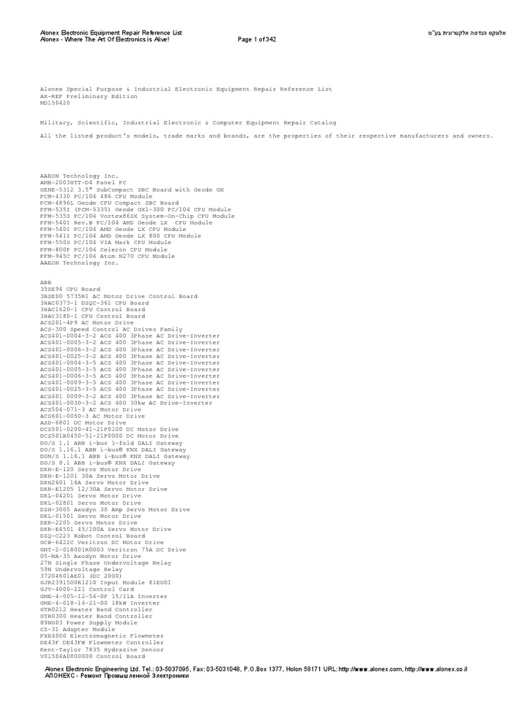 Alonex Special Amp Industrial Electronic Equipment 1 Pdf Digital To Analog Converter Programmable Logic Controller