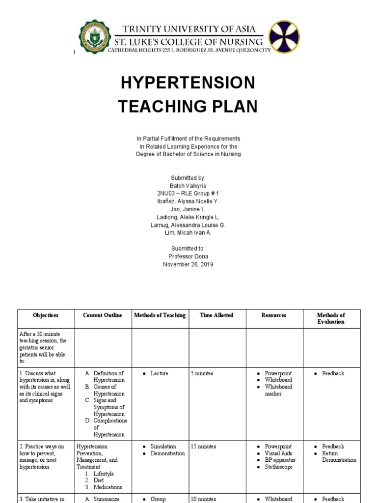 teaching-plan-hypertension-medical-specialties
