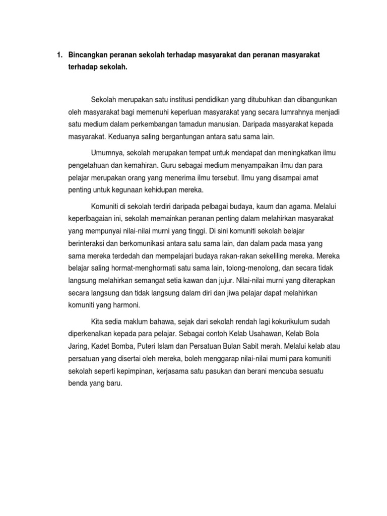 Peranan Sekolah | PDF
