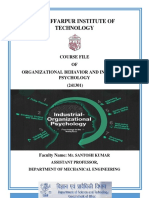 Organizational Behavior and Industrial Psychology Course File