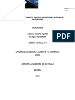 Tarea 1 Espacio, Muestra, Eventos, Operaciones, Axiomas de Probabilidad PDF