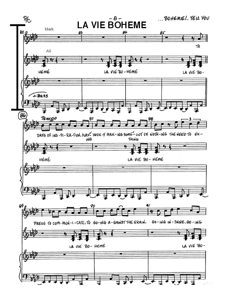 La Vie Boheme PDF