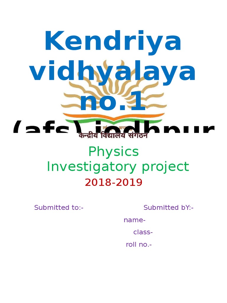 PHYSICS Investigatory Project | PDF | Electrical Resistance And ...