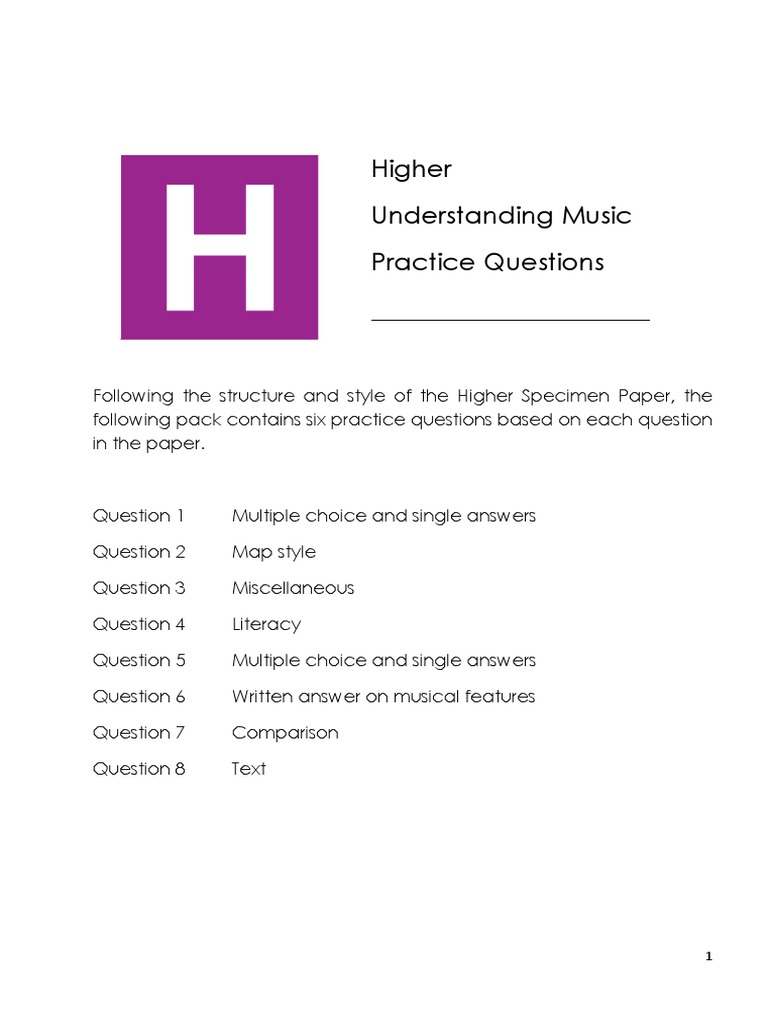 Music Practice Questions Overview | PDF | Sheet Music | Minor Scale