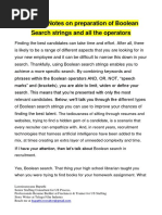 Preparation of Boolean Search Strings and The Operators