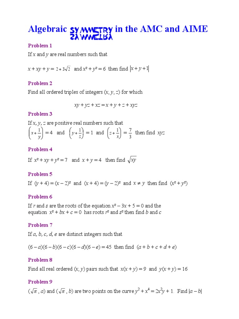 Algebra Symmetry 4 Group Mathematics Equations