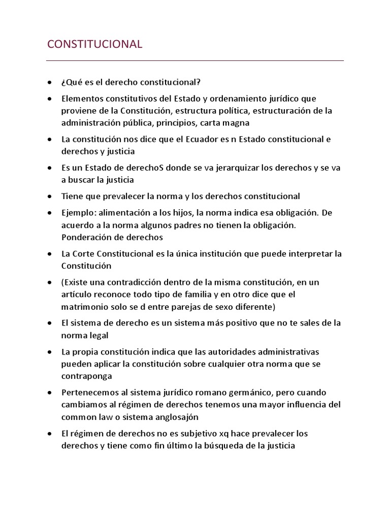 Derecho Constitucional en Ecuador | PDF | Constitución | Estado (política)
