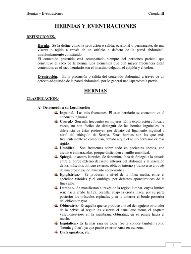 Clasificación de Hernias y Eventraciones | PDF | Abdomen ...
