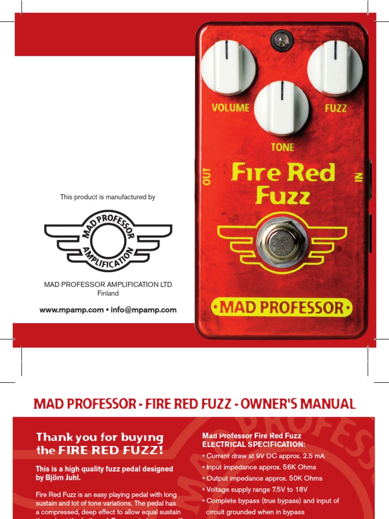 Mad Professor Fire Red Fuzz Overview | PDF | Home & Garden | Computers