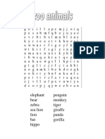 Zoo Animals Wordsearch Wordsearches - 120242