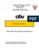 Programa Farmacologìa Veterinaria II