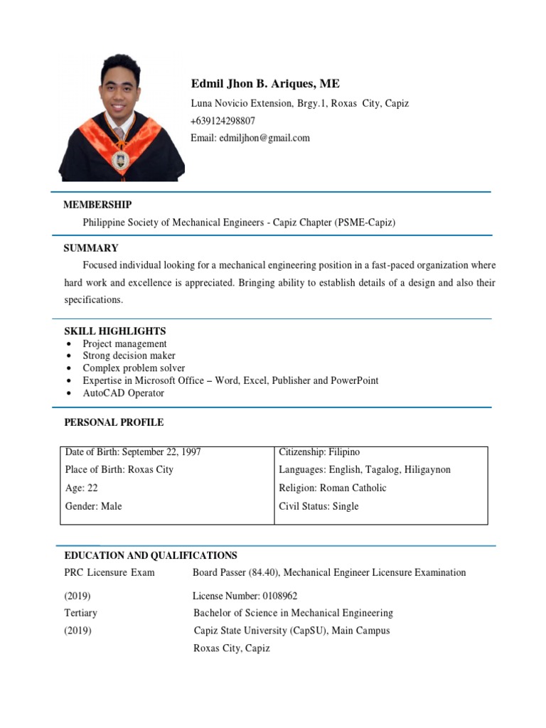 Resume | PDF | Engineer | Engineering