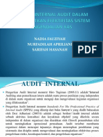 Peranan Internal Audit Dalam Meningkatkan Efektifitas Sistem Pengendalian