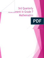 3rd Quarterly Assessment in Grade 7 Mathematics - Front Page