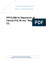 PPTO 56B-19 Reparación de Válvula PVC 90 MM Riego en CC