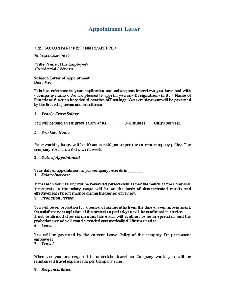 Letter Format | PDF | Salary | Employment