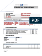 MMLS - BAC2654 - COURSE COORDINATION & TEACHING PLAN - FORM - 02 - Ver3.0 - 01.08.2017