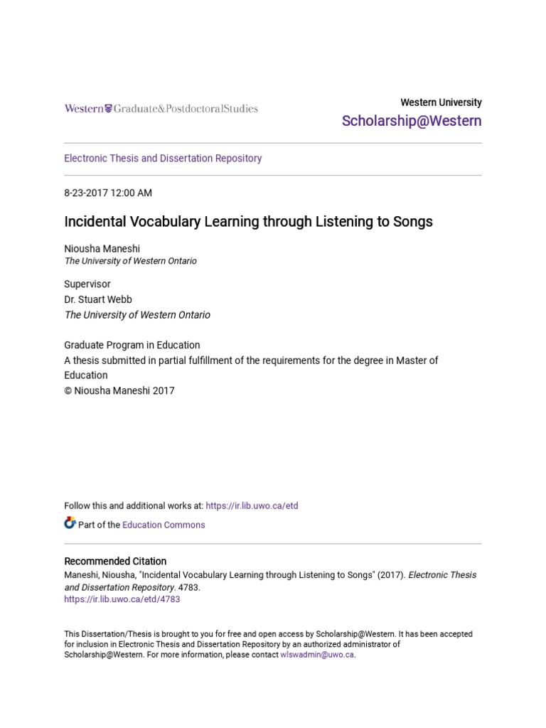 Incidental Vocabulary Learning Definition
