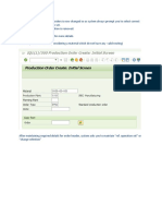 Routing Information in Production Order