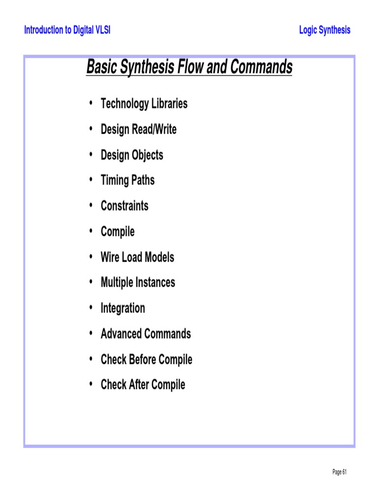 VLSI Logic Synthesis Overview | PDF | Logic Synthesis | Library (Computing)