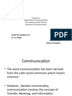 Importance of Communication The Communication Process Channels of Communication