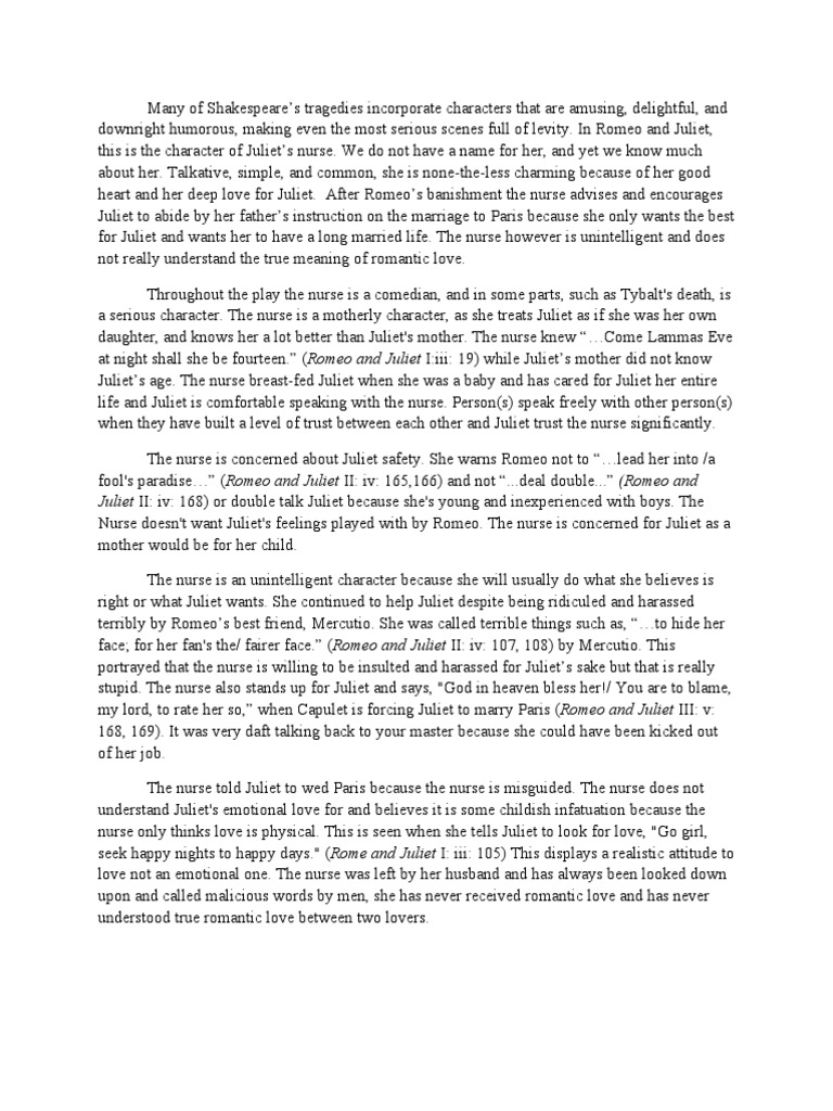 Romeo and Juliet Essay Juliet Characters In Romeo And Juliet