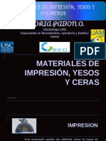 Materiales de impresión dentales: alginatos, yesos y polímeros