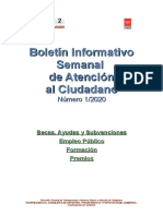 Boletín Semanal Nº 1/2020