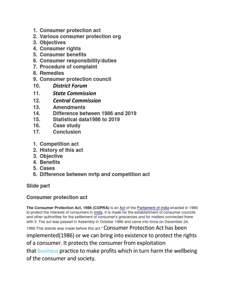Consumer Protection Act New Pdf Consumer Protection Government Of
