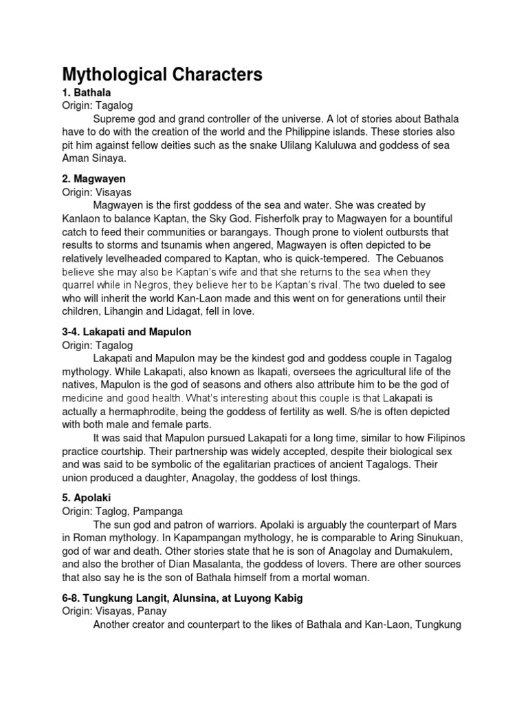 Mythological Characters and Story | PDF | Deities | Goddess