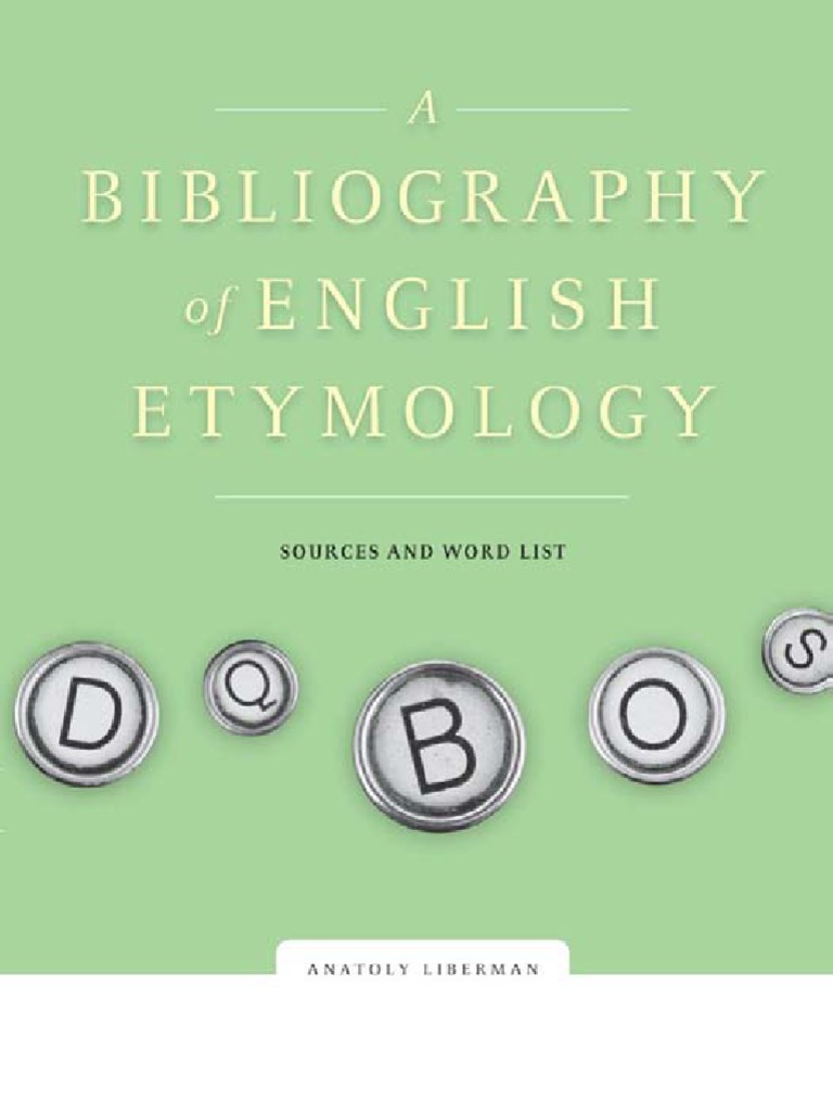 Bibliography of English Etymoogy | PDF
