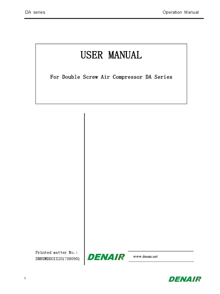 DENAIR Direct Driven Air Compressor User Manual_EEI 2 | Valve