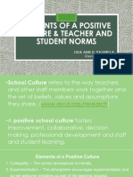 Elements of A Positive Culture & Teacher and