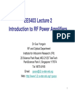 EE5403 Lecture 2 Introduction To RF PA 20070930