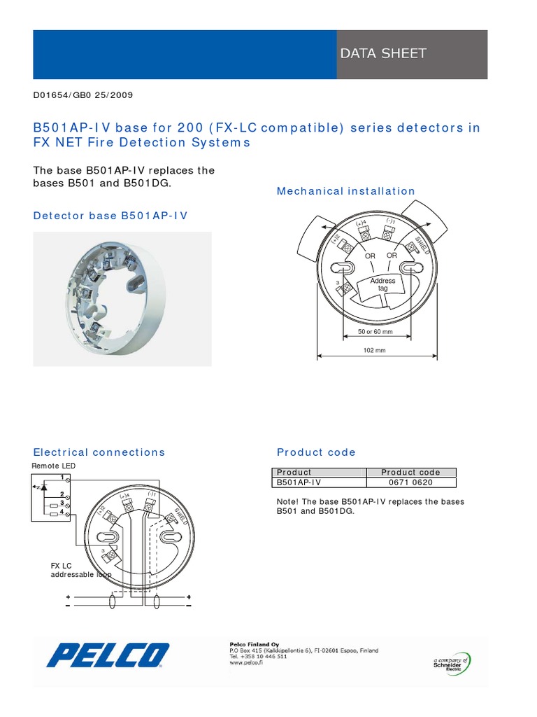 B501AP-IV Detector Base Overview | PDF