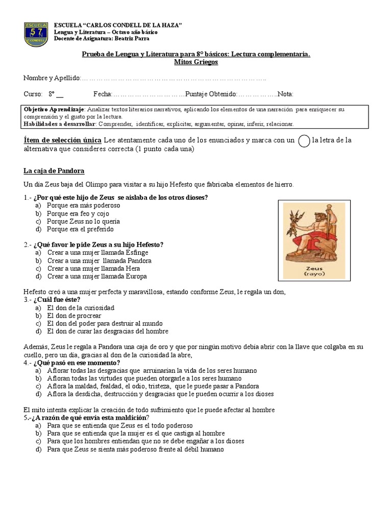 Resumen Del Libro Mitos Griegos Rincon Del Vago PRUEBA DEl Libro MITOS GRIEGOS 8 | PDF | Minotauro | Hera