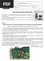 AVALIAÇÃO DE LÍNGUA PORTUGUESA