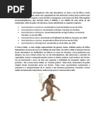 Espécies variadas de australopitecos têm sido descobertas no leste e sul da África