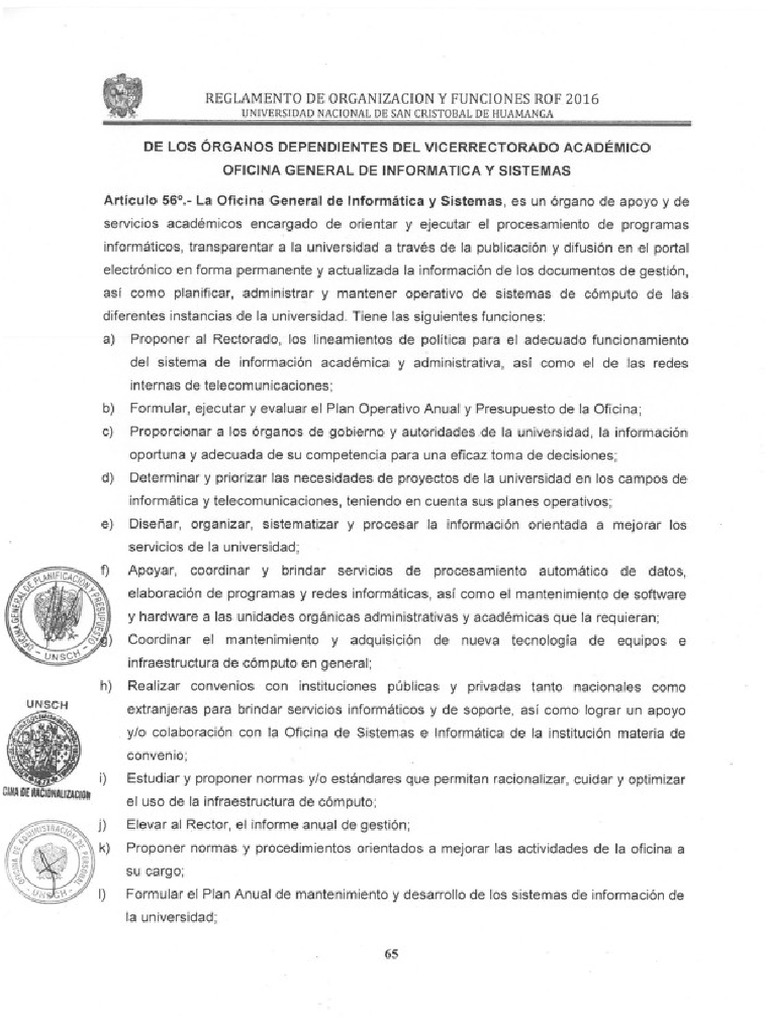 ROF Oficina General de Informática y Sistemas | PDF