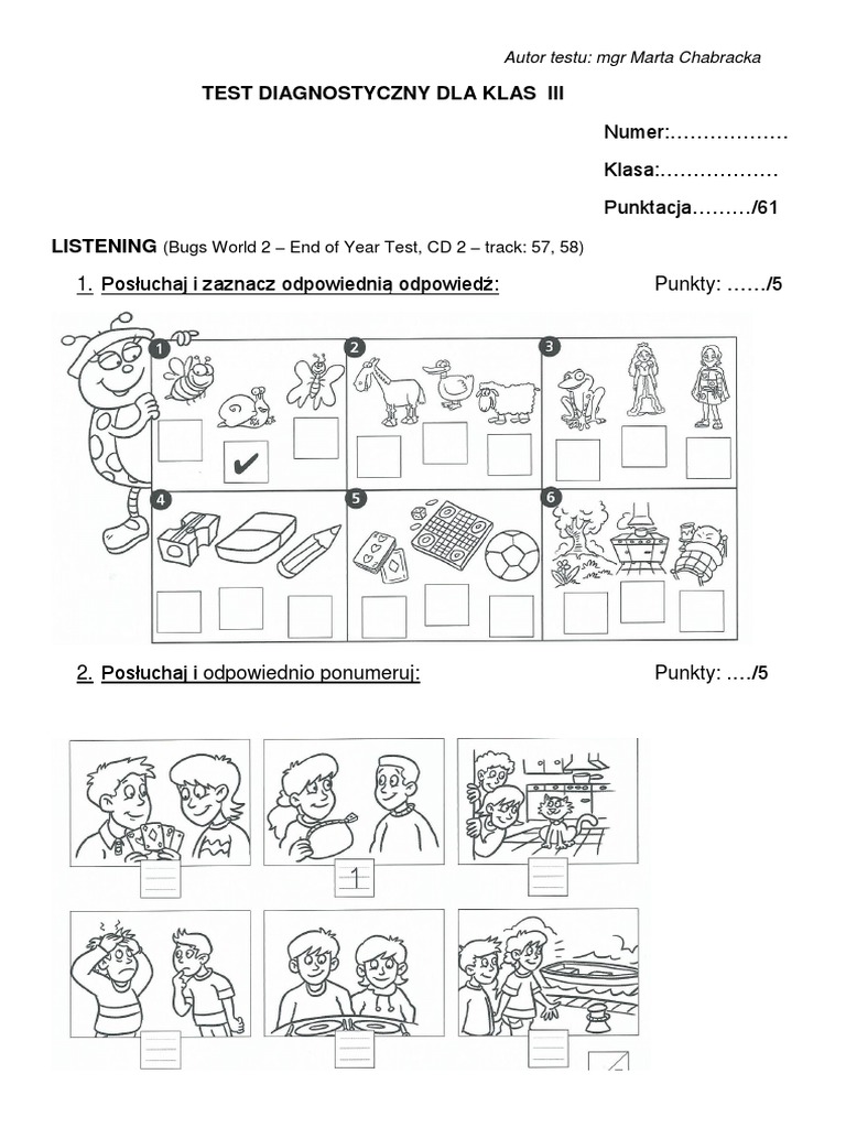 Test Diagnostyczny Z Języka Polskiego Klasa 1 Liceum Pdf
