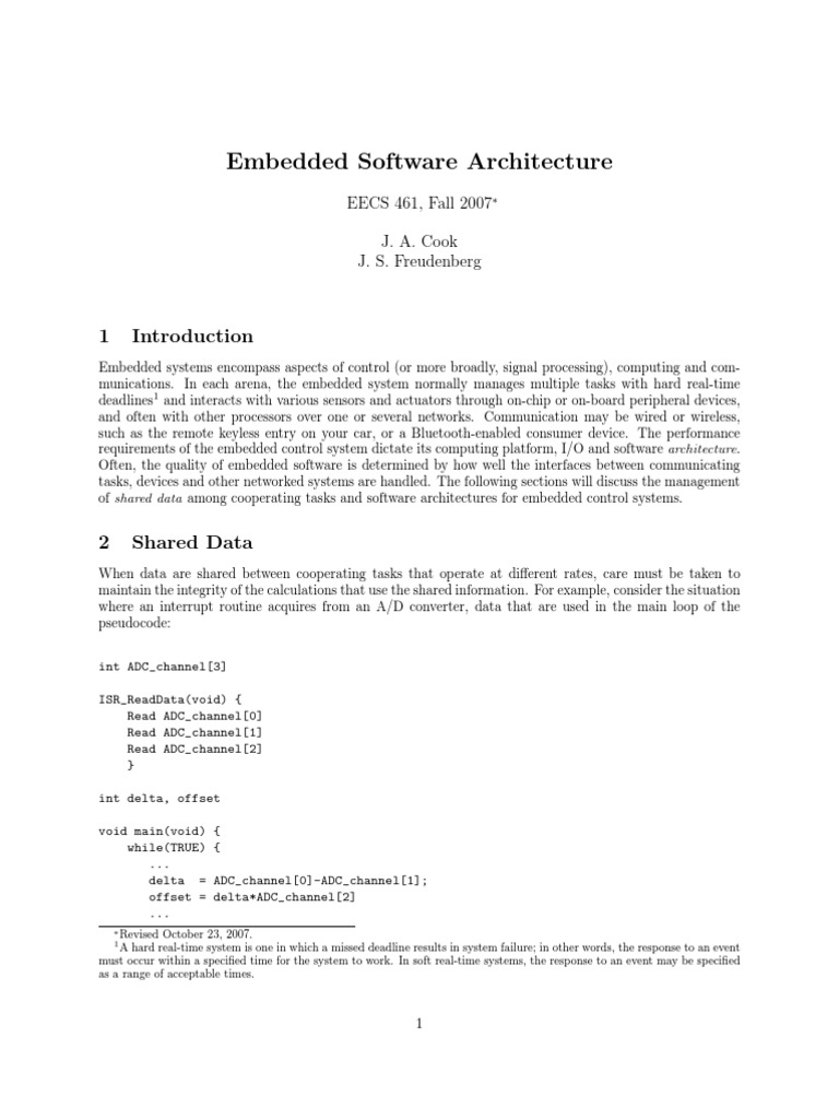 EECS 461: Embedded Software Overview | PDF | Embedded System ...